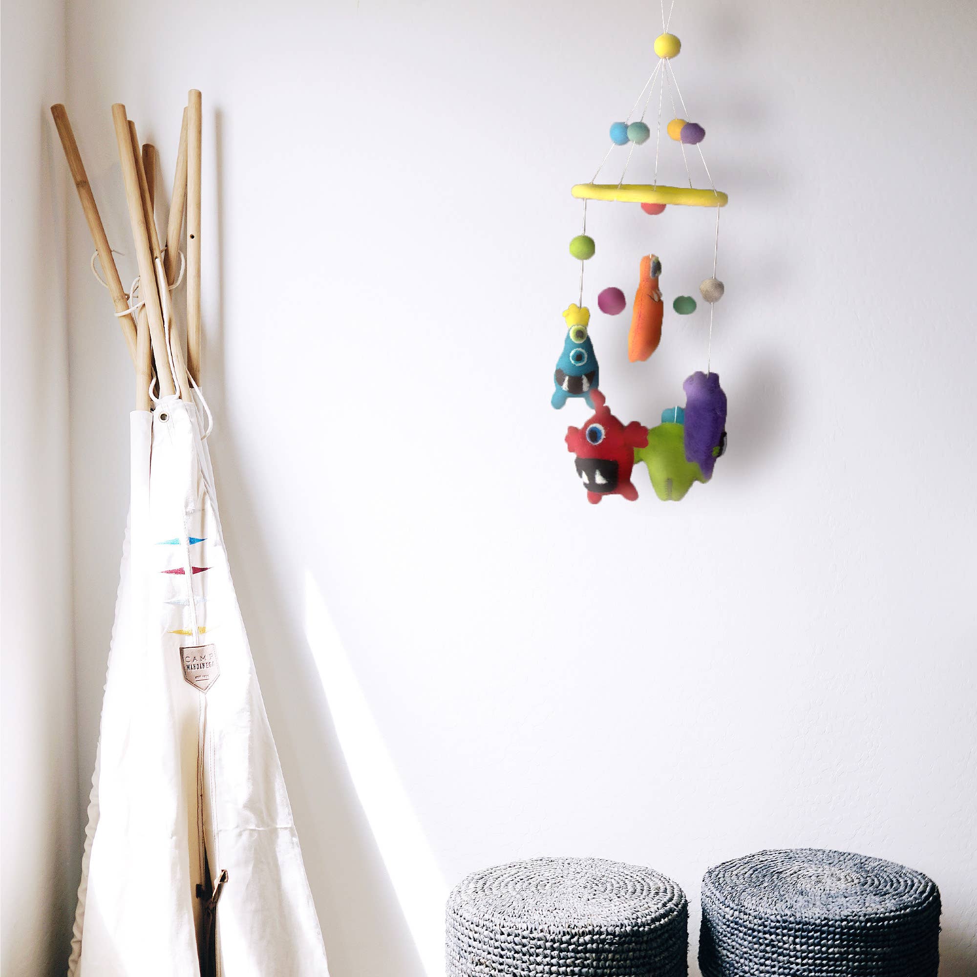 Global Crafts – wholesale Baby mobile – Colorful Monster Baby Nursery Felt Mobile1