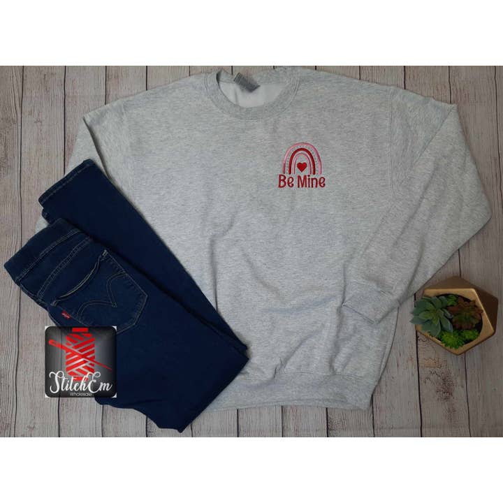 Ash Crewneck w/ Be Mine left chest for wholesale by Stitch Em Wholesale