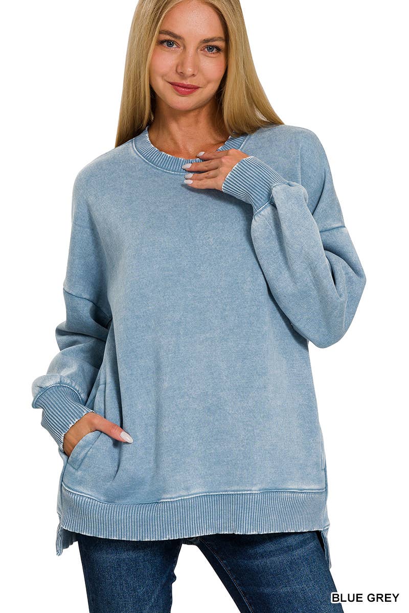 42POPS - Wholesale Sweatshirt - Women's - ',,, Fleece Hi Low Hem Pullover With Pockets65