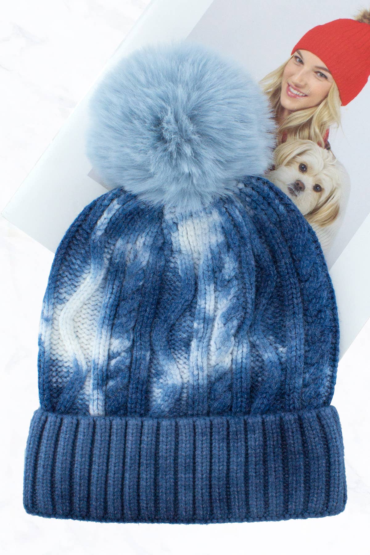 Suzie Q USA - Vente Bonnet – femme - Bonnet New Fashion Tie Dye POM2