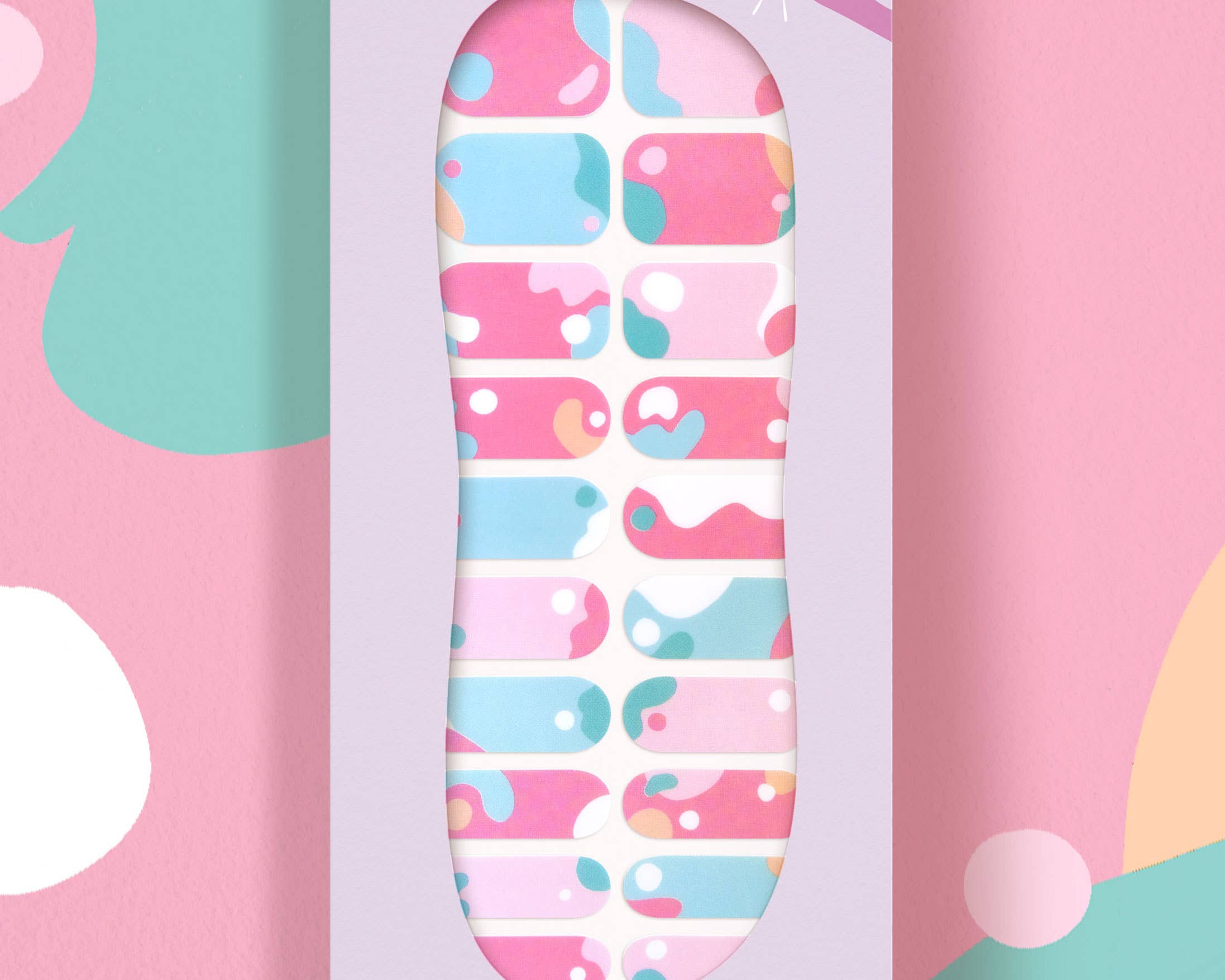 Modgloss - Wholesale Nail Art/Decal - Pink Modern Abstract Nail wraps | "Dreamhouse Couture"2