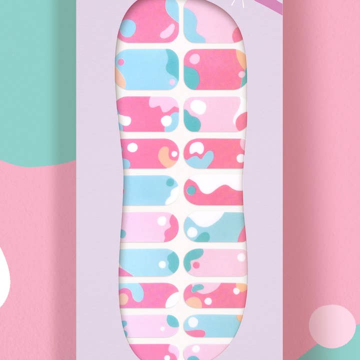 Modgloss - Wholesale Nail Art/Decal - Pink Modern Abstract Nail wraps | "Dreamhouse Couture"2
