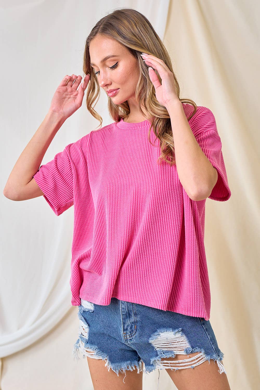 lovely melody - Wholesale Knit Top - Women's - LMT3979-Everyday Relaxed rib top8