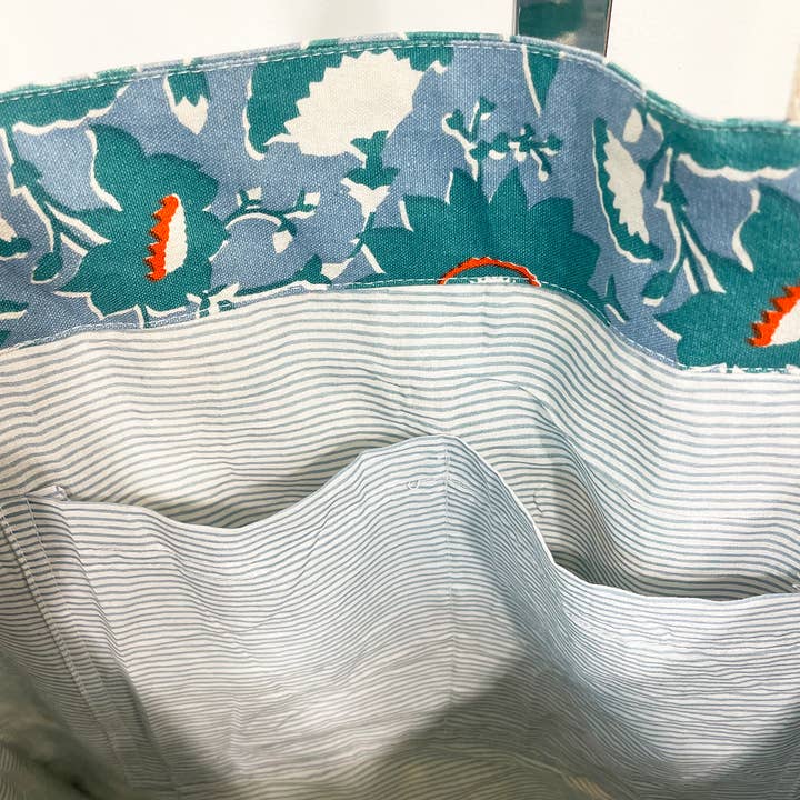 Anju Jewelry - Wholesale Tote Bag - Women's - Handcrafted Canvas Bag with Block-Printed Serene Petals8