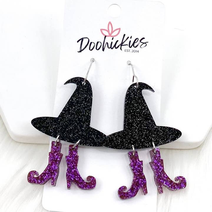 2" Witchy Acrylics - Halloween Earrings for wholesale by Doohickies