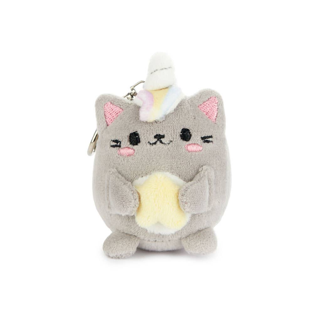 Balvi - Wholesale Keychain - Women's - Key ring, Fluffy Kawaii Starry, grey, polyester/metal