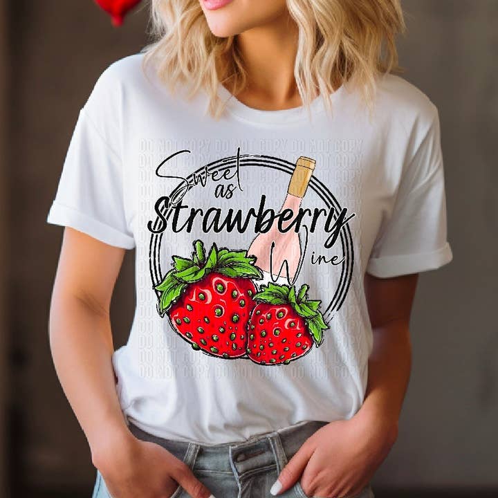 Dulce como el vino de fresa DTF Transfer para venta al por mayor de K and M Designs