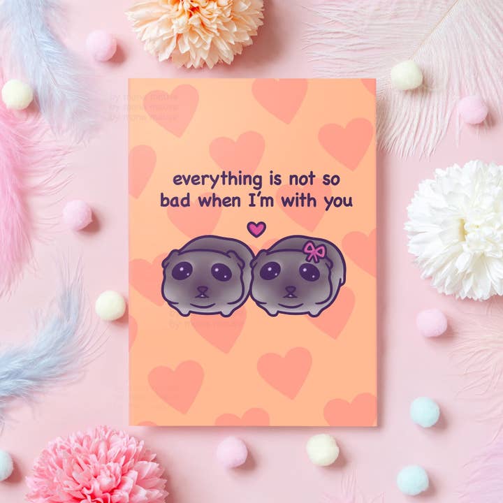 Mona Mauve • Silly Art! - Wholesale Anniversary Card - Sad Hamster Meme | Funny Anniversary Card