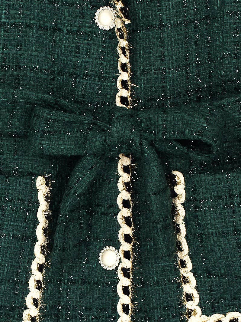 Colore come immagini Giacca in tweed con cintura e catena BL16Y per autunno e inverno in vendita all'ingrosso su Faire4