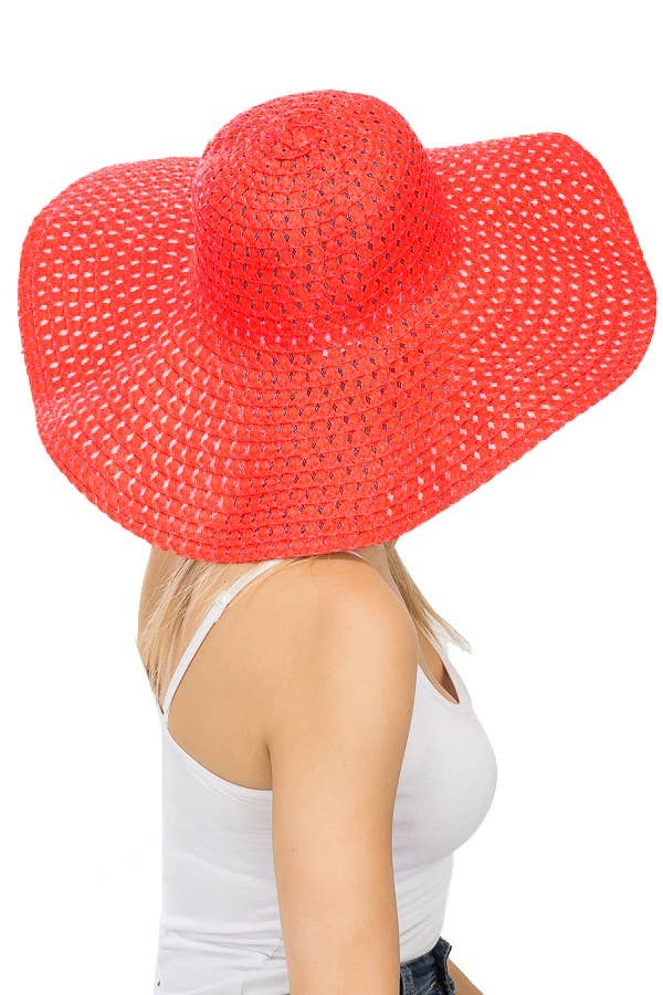 Cap Zone - Wholesale Straw Hat - Women's - Petite Open Weave Light-Weight  Floppy Brim Sun Hat17