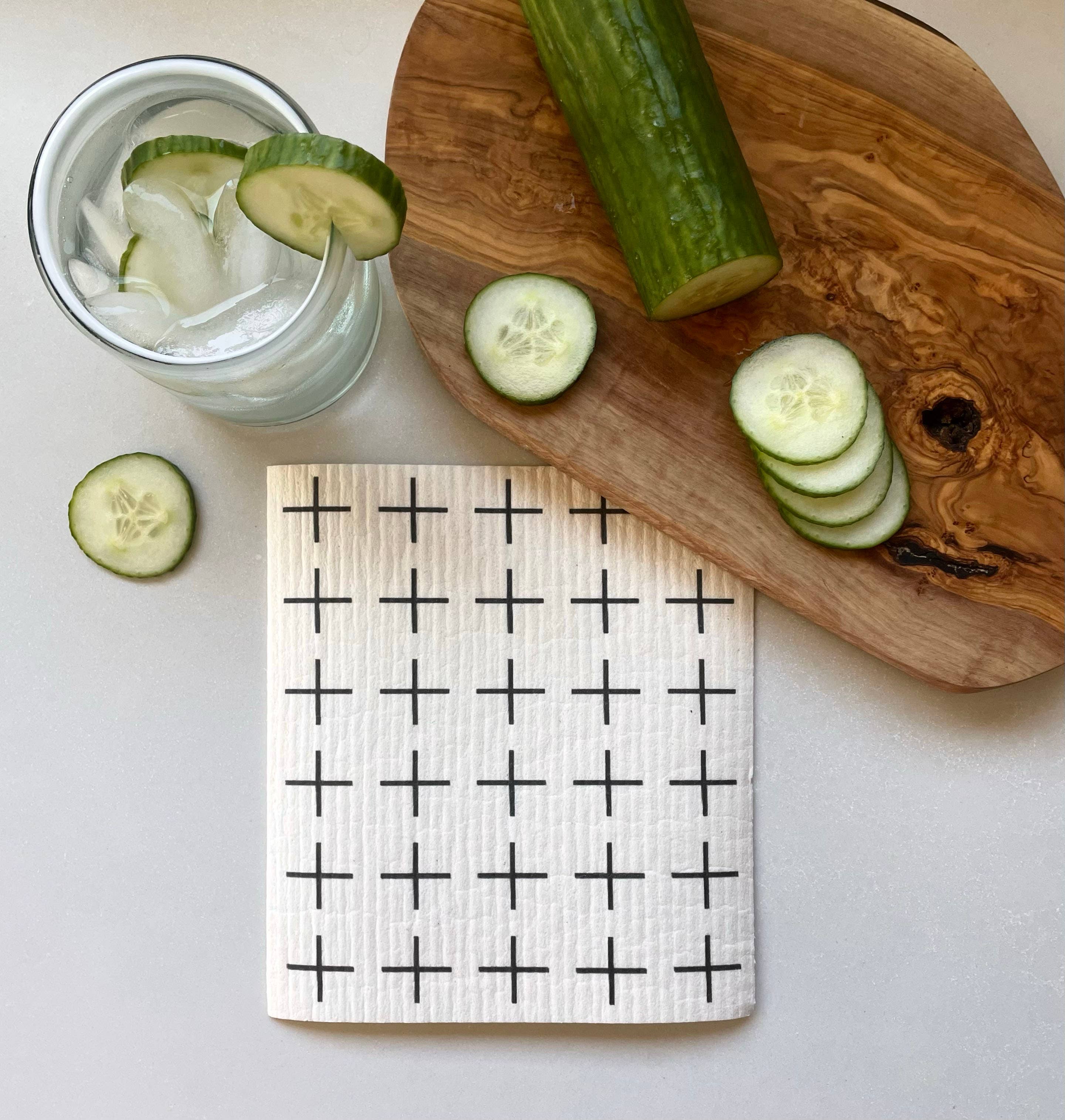 Ink and Fiber Designs - Wholesale Dishcloth - Black and White Scandi 1 Swedish Dishcloth7