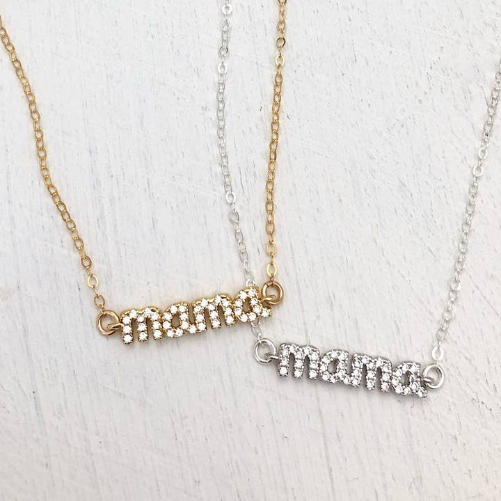 Mama Pavé Halskette für den Großhandel von Isabelle Grace Jewelry