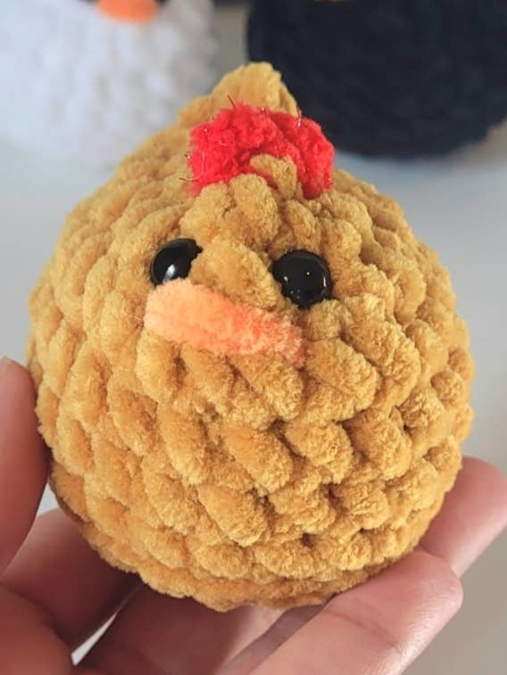 Mini chicken Plushy. Crochet chicken keychain. Chicken plush for wholesale by Beyond Threads by Angelis