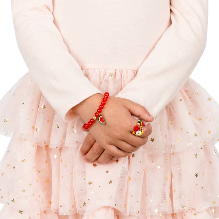 Little Miss Zoe - Vendita all'ingrosso Bracciale con perline - Bambini - Set di 50 braccialetti con gemme colorate per bambini e mamma3