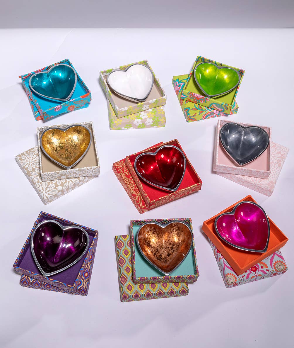 Globe Enterprise – wholesale Bowl – Enamel Heart Dish | Recycled Aluminium Trinket Bowl1
