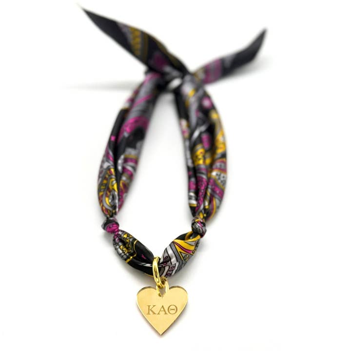 Sarahndipity Shop - Wholesale Scarf - Women's - Sorority Scarf with Engraved Greek Letter Gold Heart Charm14