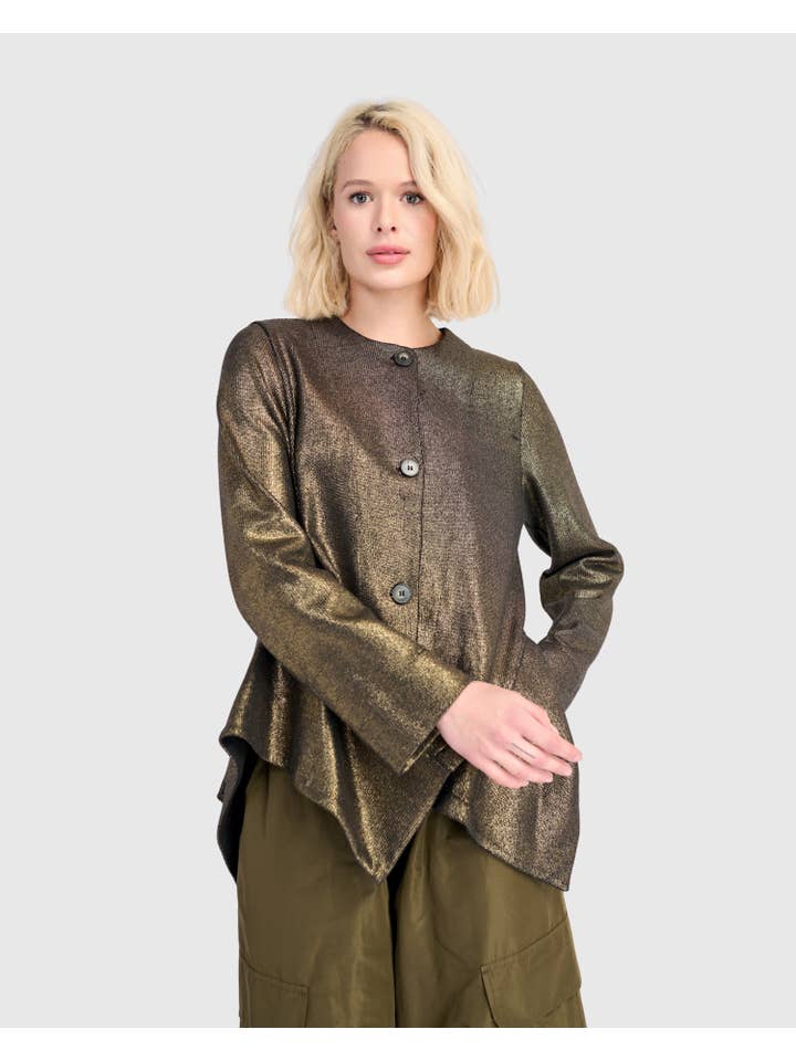 Hot Stuff Flounce Jacket, Gold for wholesale on Faire7