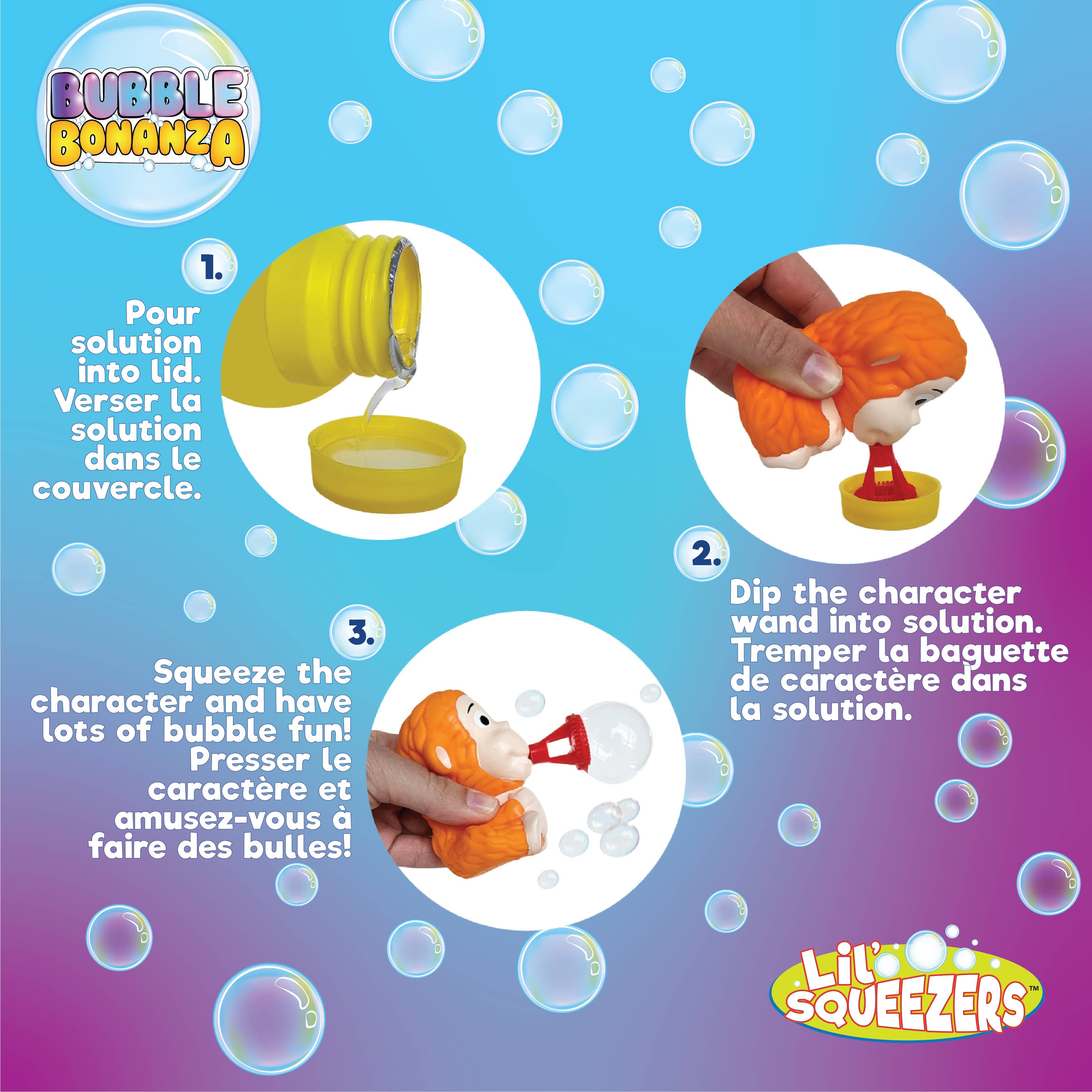 Wishbone Products - Wholesale Bubble Wand - Kids - Lil Squeezers Soft Squishy Bubble Blower Assortment5