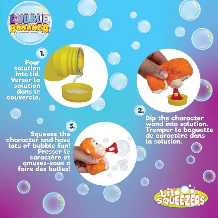 Wishbone Products - Wholesale Bubble Wand - Kids - Lil Squeezers Soft Squishy Bubble Blower Assortment5