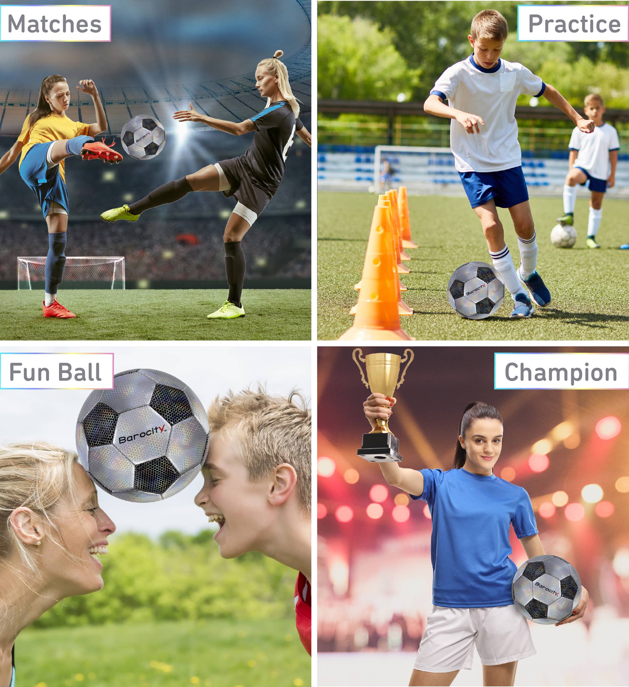 Cota Global - Wholesale Sports ball - Soccer Ball - Classic Black & Silver Modern Pattern - Size 52