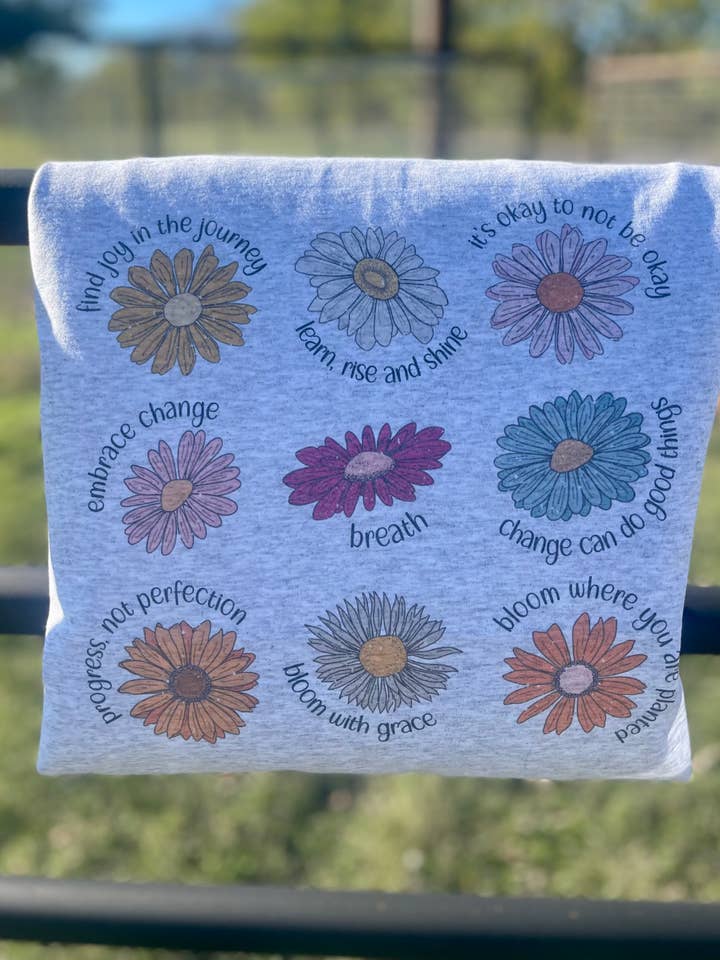 Ash Grey Inspiration Flowers (Sublimation T-Shirt) for wholesale on Faire