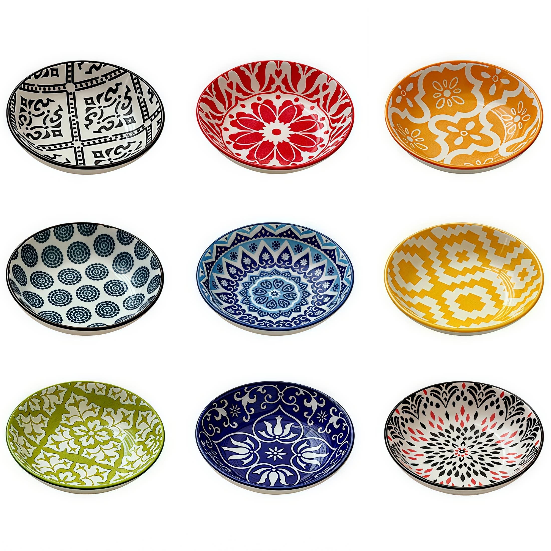 Otterware - Vente Bols à condiments/sauces - Plat à sauce en céramique peint à la main bohème18