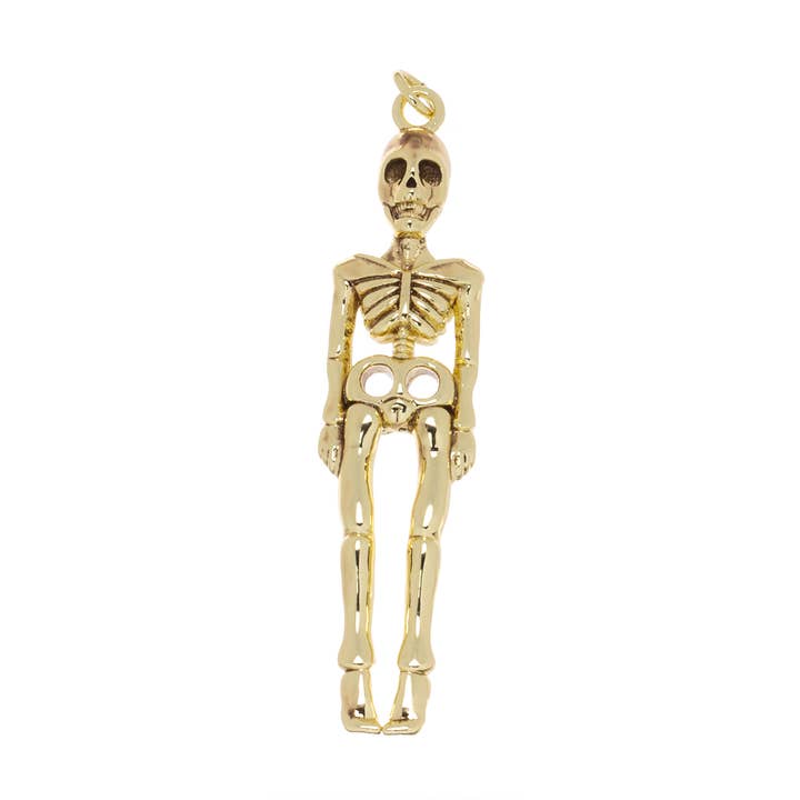Gold-Filled Skeleton Anatomy Pendant,Halloween charm CPG2839 for wholesale by Jewel Pledge