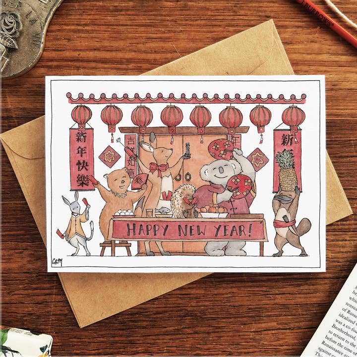 Lunar New Year - Greeting Card for wholesale by Erlenmeyer Art