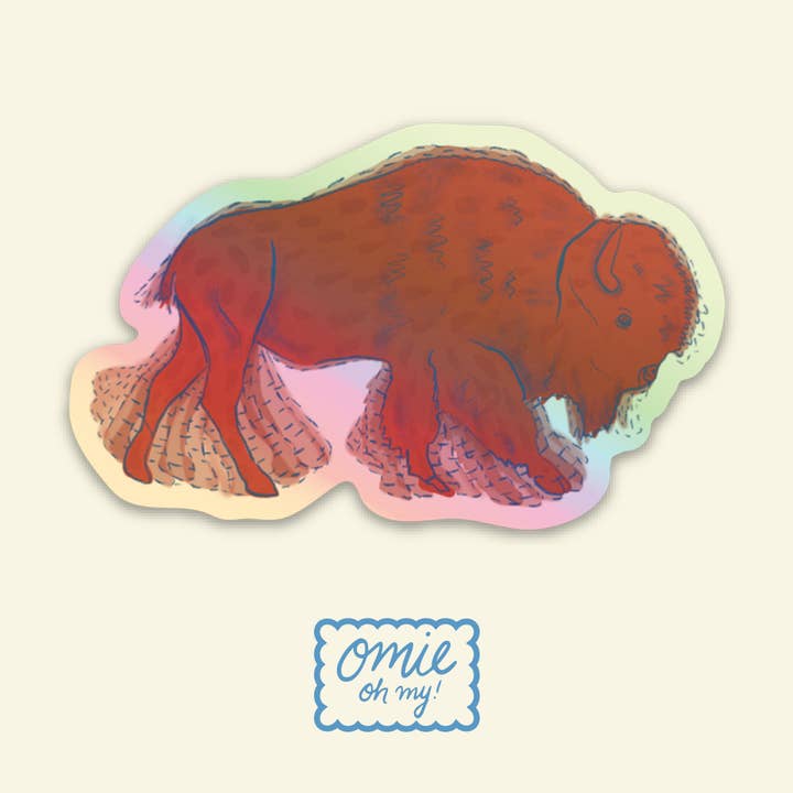 Buffalo Balla Holographic Sticker for wholesale by Omie Oh My!