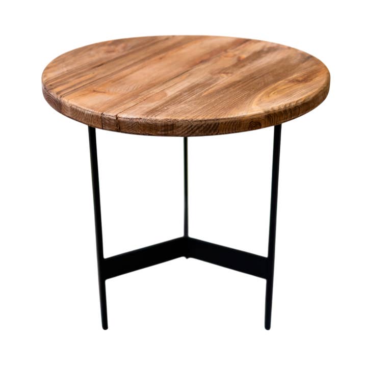 FN118 Recycled Pine/Iron Side Table 17.5" x 17.25" PK 1 for wholesale by Myrians Home Decor