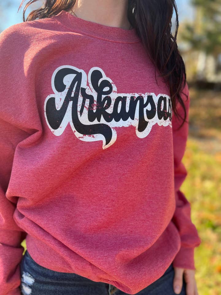 Arkansas Marketing & Promotionals - Wholesale Graphic sweatshirt – Women’s - Retro Arkansas Sweatshirt2