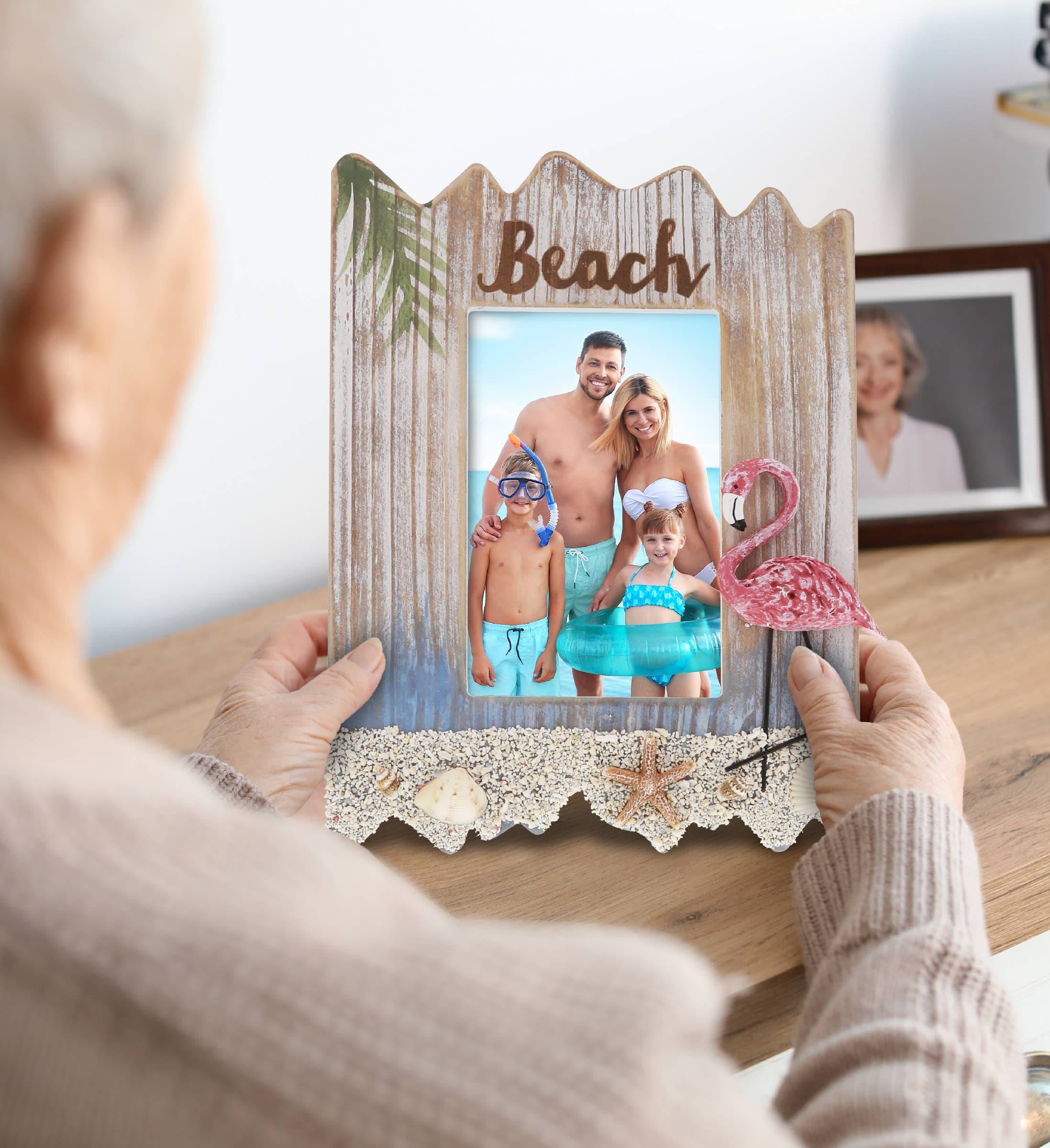 Cota Global – wholesale Bildram – Nautisk inredning - Flamingo strandram 10x15 cm3