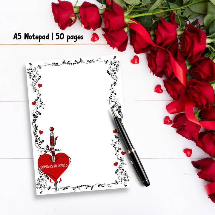 Books and Beyond – wholesale Notepad – Enemies To Lovers A5 Unlined Notepad1