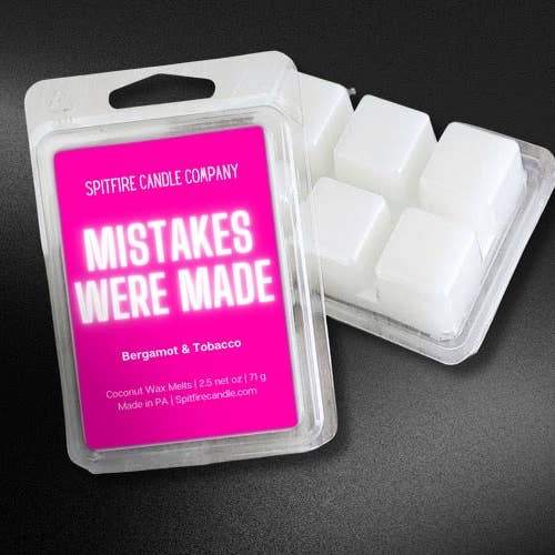 Der blev begået fejl | Bergamot- og tobaksduftende vokssmelter | Kokosvoks for engroshandel hos Spitfire Candle Company