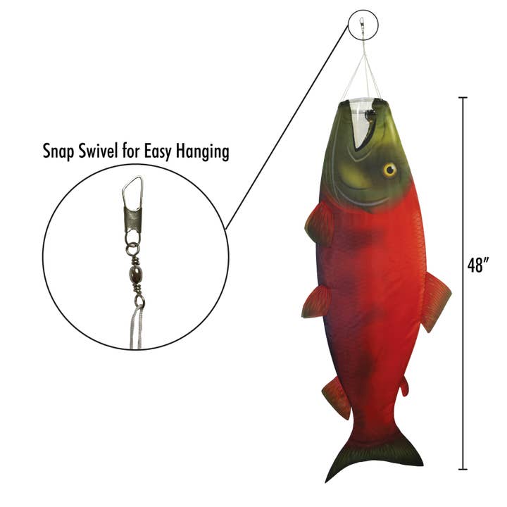 In the Breeze, LLC. - Wholesale Flag - Sockeye Salmon 48" Fish Windsock