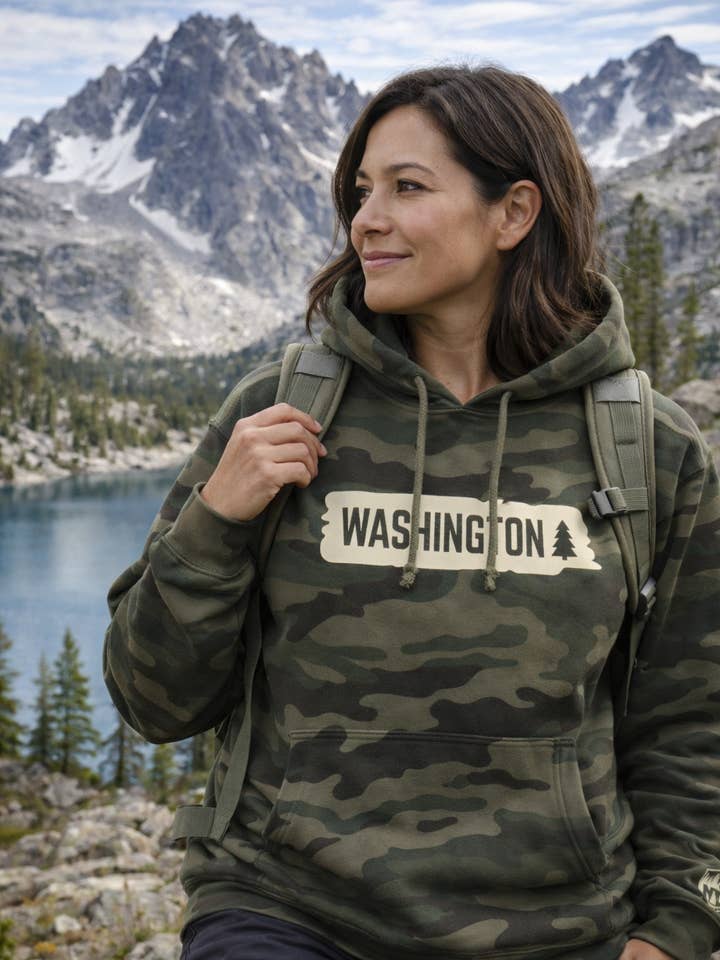 Sudadera con capucha camuflaje Washington Trail para venta al por mayor de NW Accent