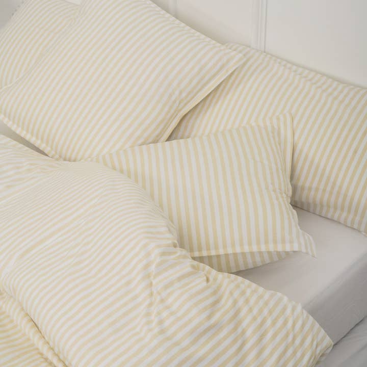 Crude Jersey cotton duvet cover - Lined ecru bedding for wholesale on Faire0