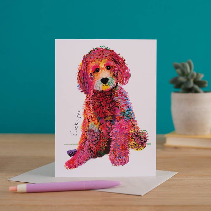 Cockapoo Dog Card, Dog Gift, I DREW DOGS, WF002 for wholesale by I Drew This