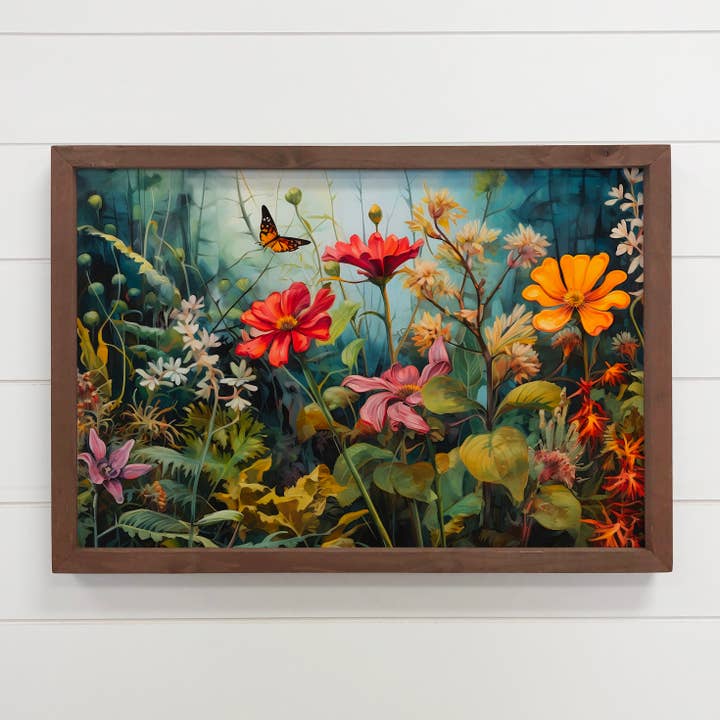 Hangout Home - Wholesale Art Print - Lush Garden - Nature Canvas Art - Wood Framed Floral Decor