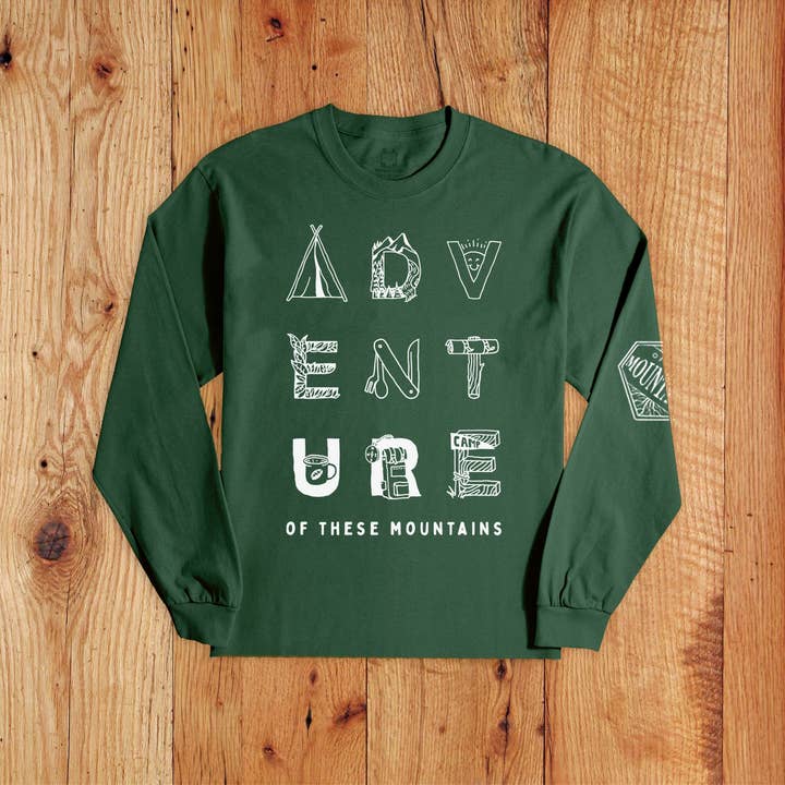 T-shirt à manches longues Adventure Kids pour la vente par Of These Mountains