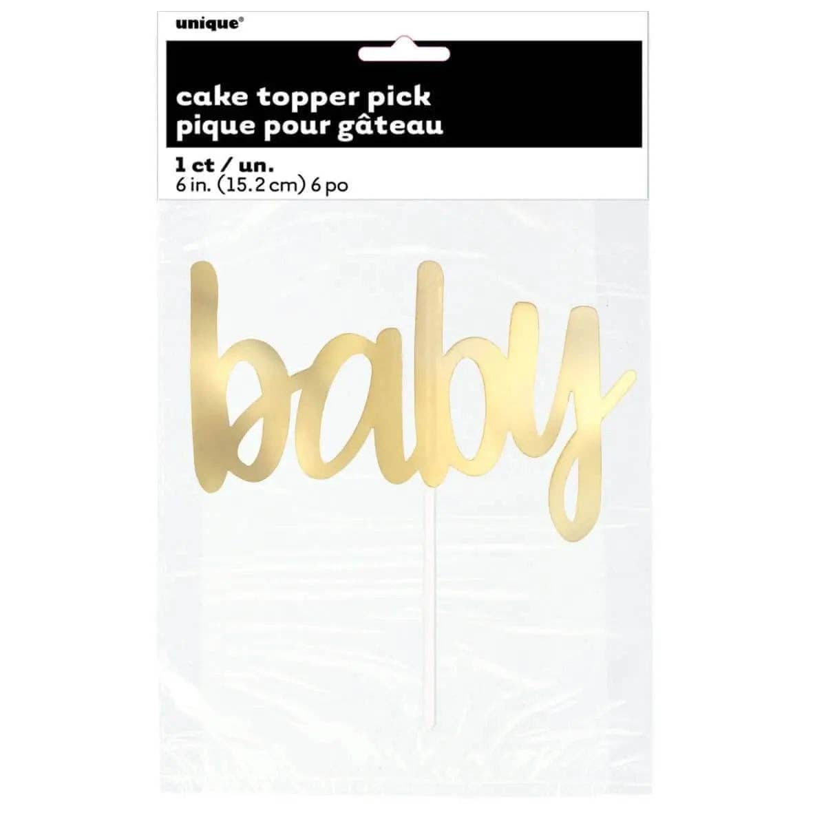 Party Expo, LLC - Wholesale Cake/cupcake topper - Baby Shower - Twinkle Star Gold Script Cake Topper0