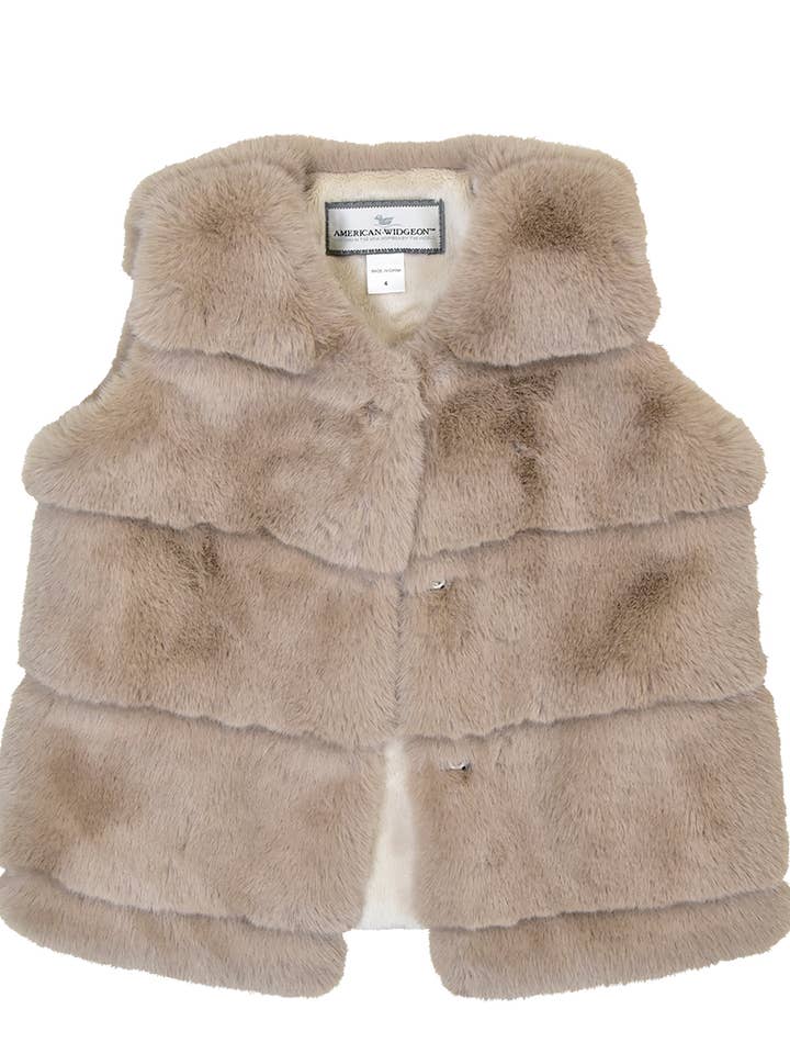Flickas fuskpälsväst med fuskpälsfoder 4314-MCC för wholesale av American Widgeon