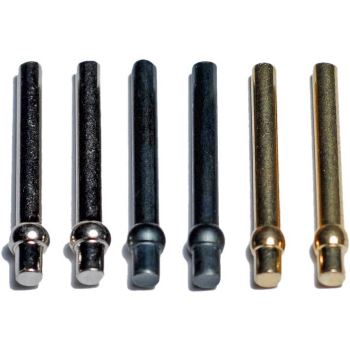 Wood Expressions - Wholesale Board Game - Metal Cribbage Pegs - Set of 6 (2 Brass, 2 Chrome, 2 Black)