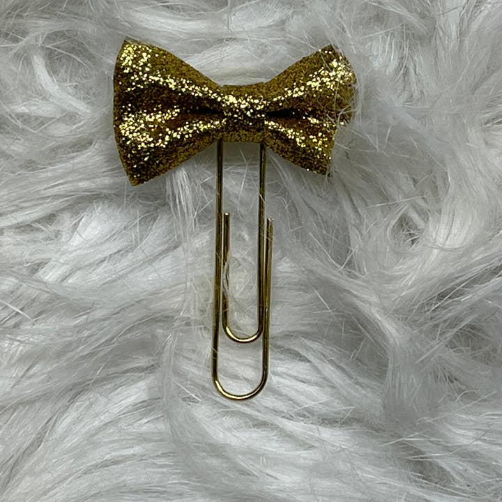 Mimi Mira Creations - Venta al por mayor Clips - Clip sujetapapeles lazo dorado