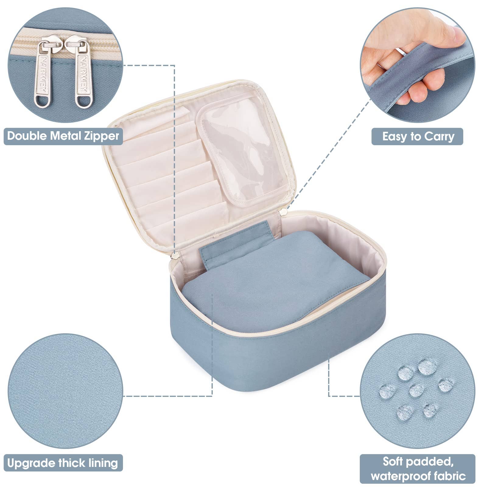 wandf - Vente Trousses de maquillage/cosmétique - Trousse à cosmétiques Narwey NW5122, trousse de maquillage de voyage10