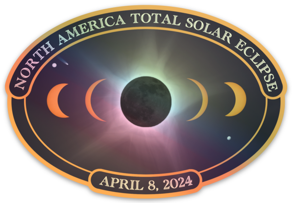 Mile High Astronomy - Wholesale Sticker - April 8, 2024 Total Solar Eclipse Hologram Sticker3