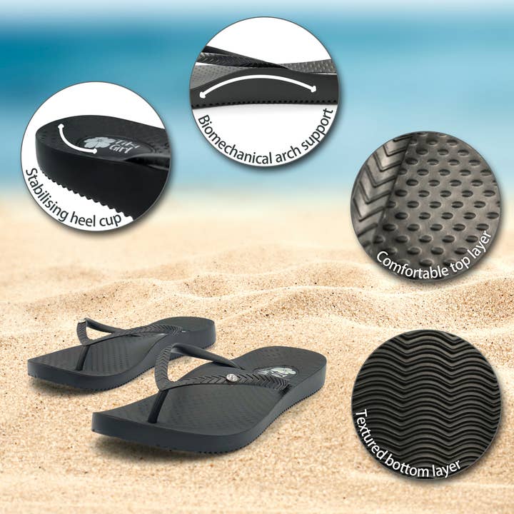FootActive - Wholesale Flip Flops - Women's - FootActive Tiki Girl Flip-Flops BLACK