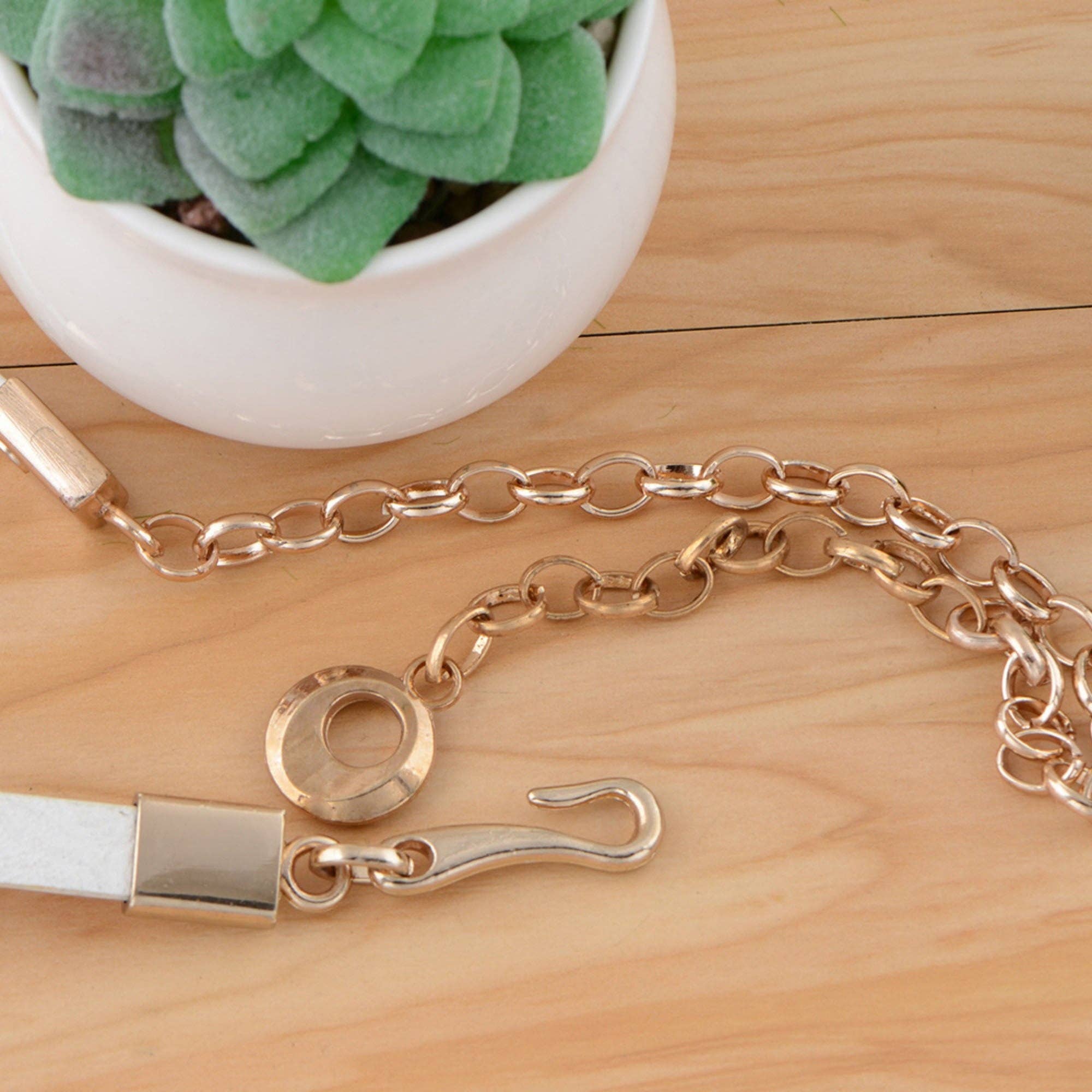 Rose Gold Rhinestone Studded Waist Chain with Drop Charm Accent for wholesale on Faire3