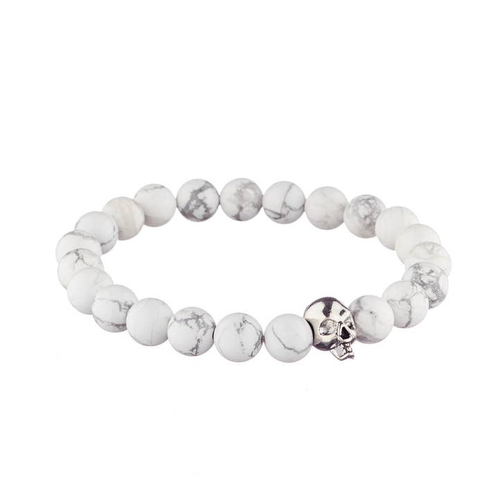 Bracciale Belleville bianco - pietre naturali per la vendita all'ingrosso da parte di Bastille Baobab