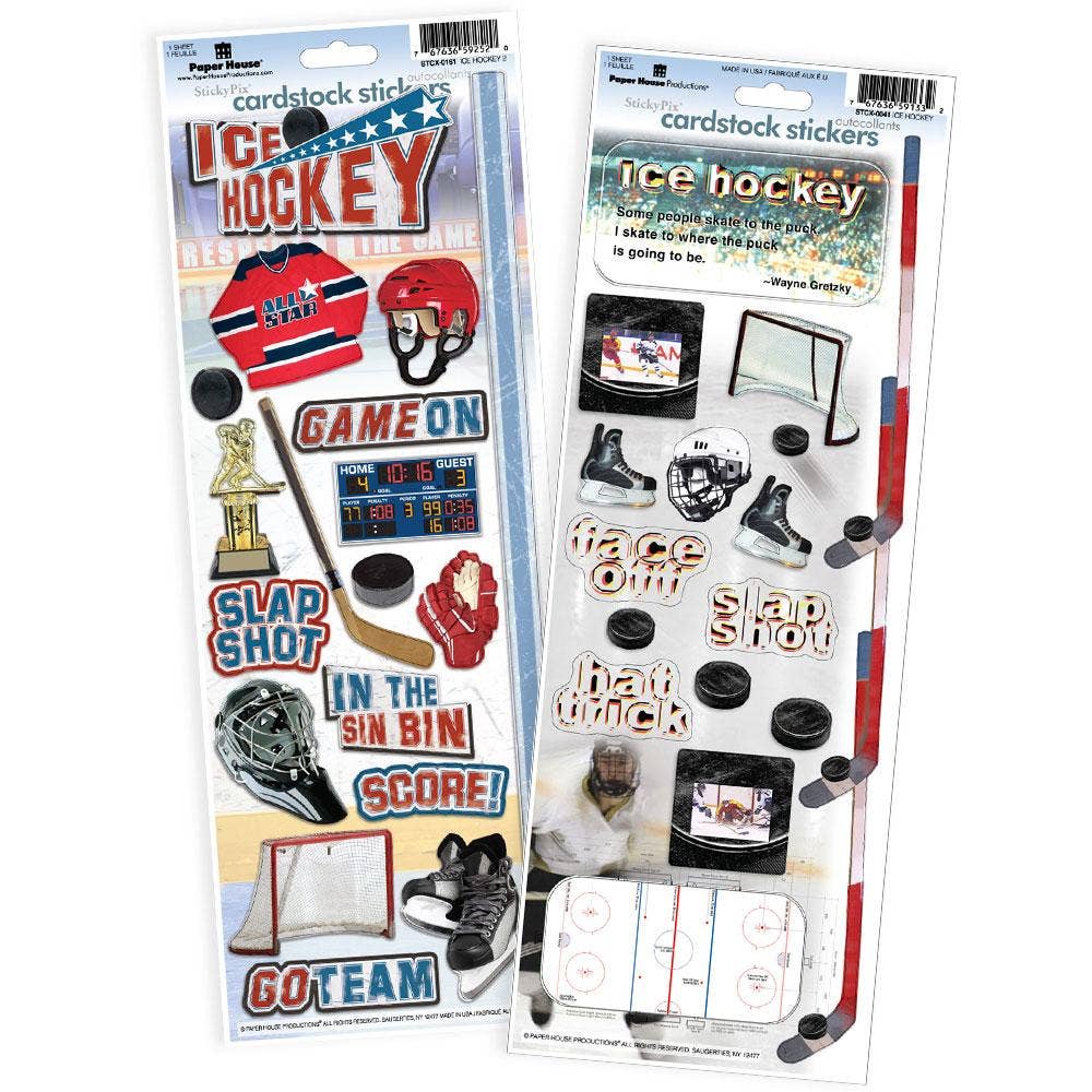 Paper House Productions - Wholesale Sticker - Ice Hockey Cardstock Sticker 2pk0
